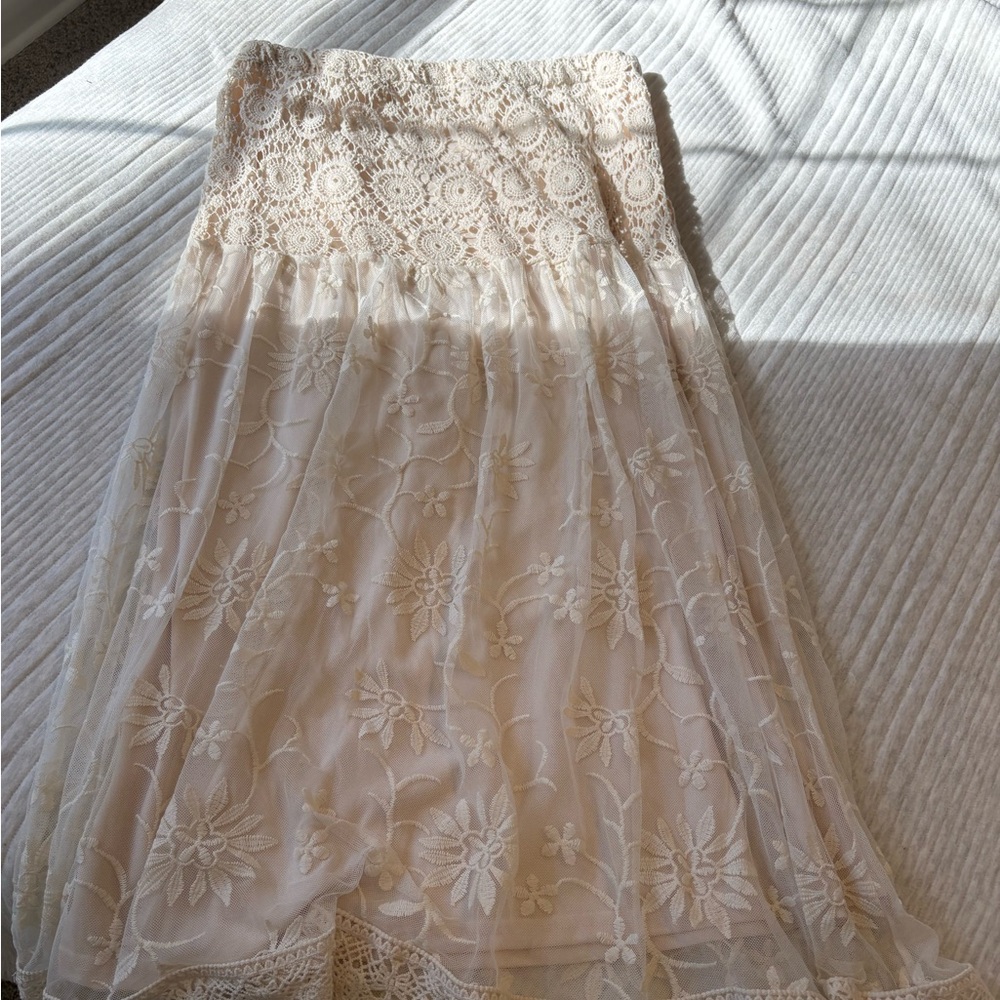 Cato Cream Lace Skirt